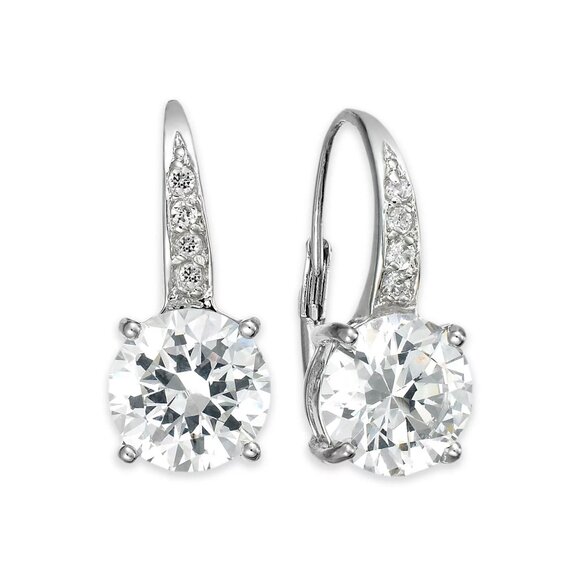 Giani Bernini Jewelry - NWT $70 Sterling Silver 4 Ct Cubic Zirconia Leverback Earrings Giani Bernini